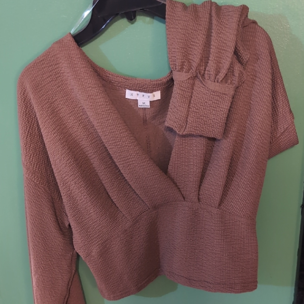 HYFVE Chocolate Brown Wrap Blouse